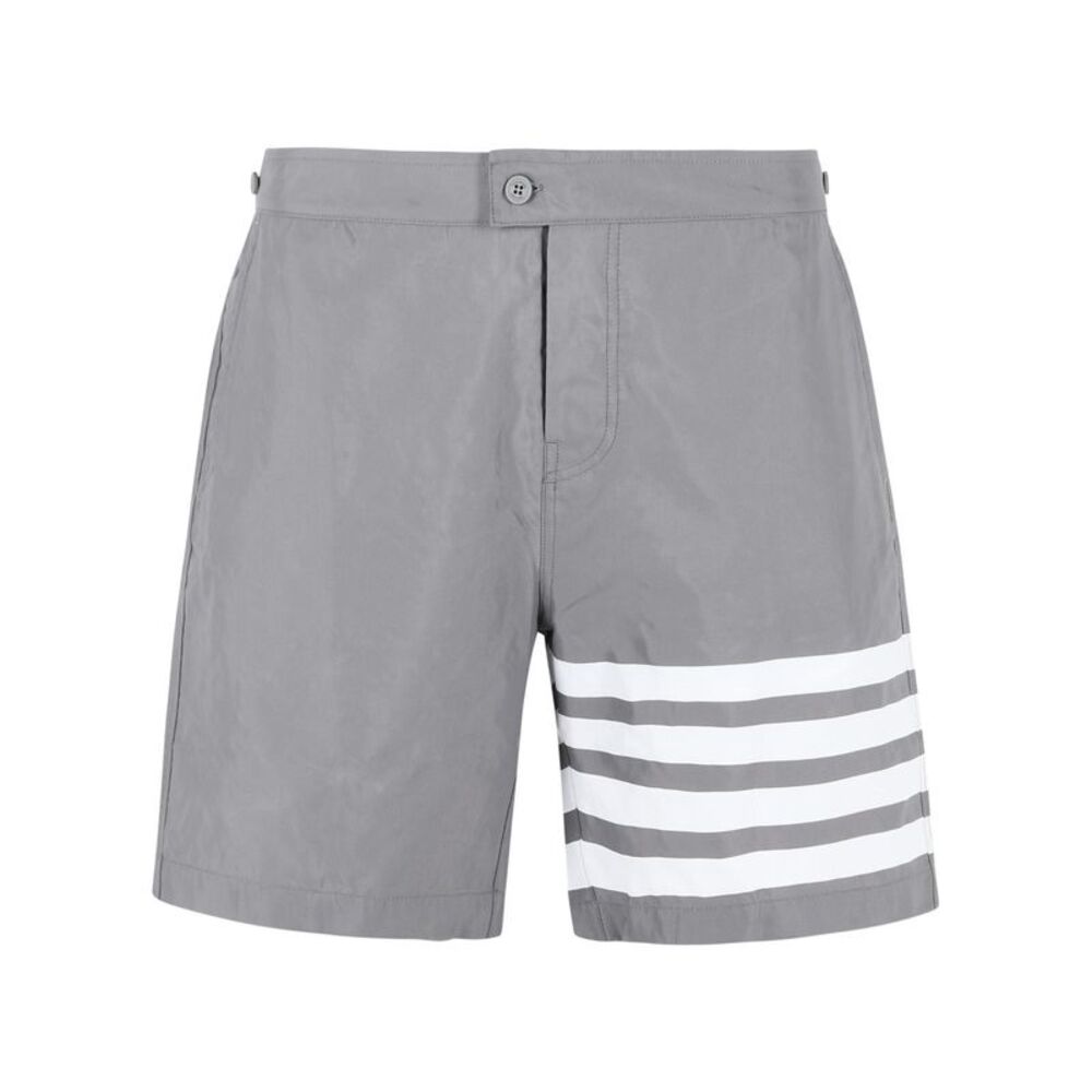 Thom Browne 'Swim Tech 4 Bar' Grey Nylon Swimsuit Men